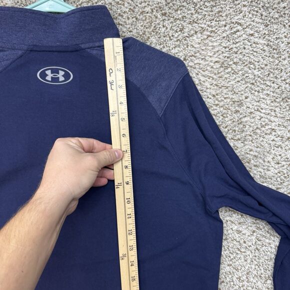 Under Armour 1/4 Zip Fleece Shirt Men's Medium Blue Lightweight Pullover New - Picture 14 of 16